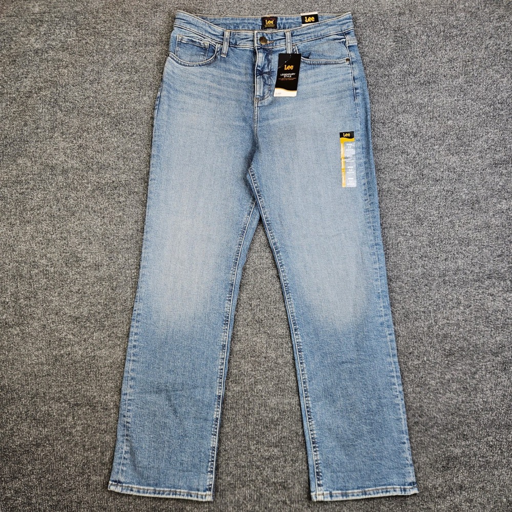 Lee Legendary Style Boyfriend Jeans Women's 12 Med Blue‎ Denim High Rise NEW